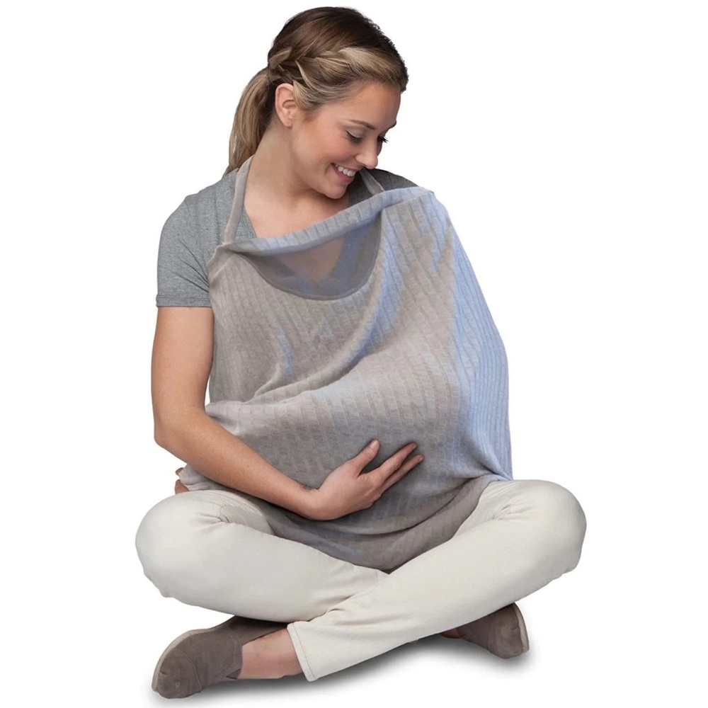 Boppy infinity nursing scarf in silver grey